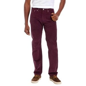 Levis 505 STRETCH Corduroy Pants Mens Burgundy Maroon 5 Pocket